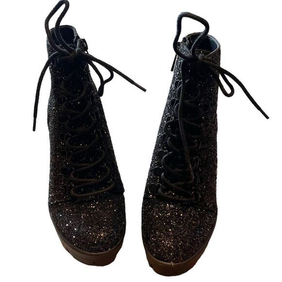 Jessica Simpson Mystah 2 Sparkle Ankle Boots Black 6.5 NEW - Picture 3 of 6